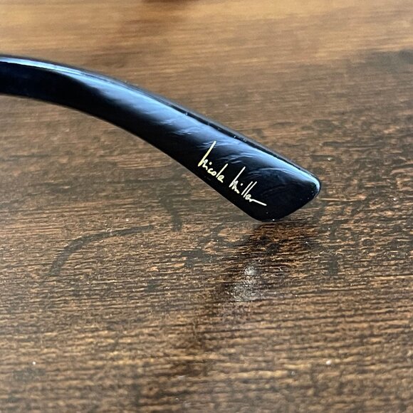 Nicole Miller Classic Black Square Retro Thick Eyeglass Frames Only 52-18-140 - Picture 4 of 9